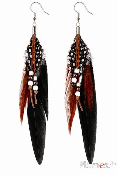 Oorbellen - lengte 10 cm - zwart